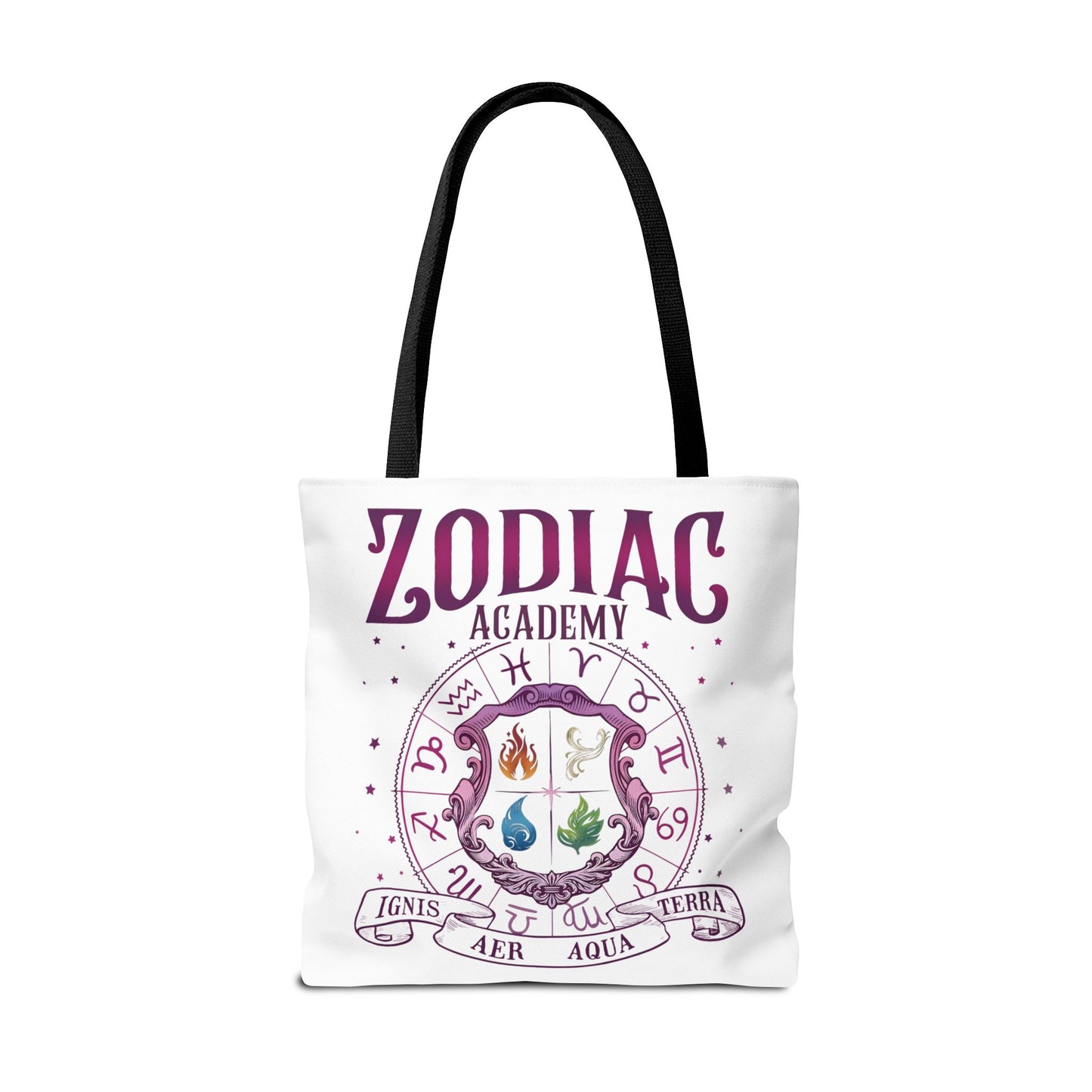 Zodiac Academy Tote Bag | Fantasy Book Lover Bag | Astrology Element Symbols