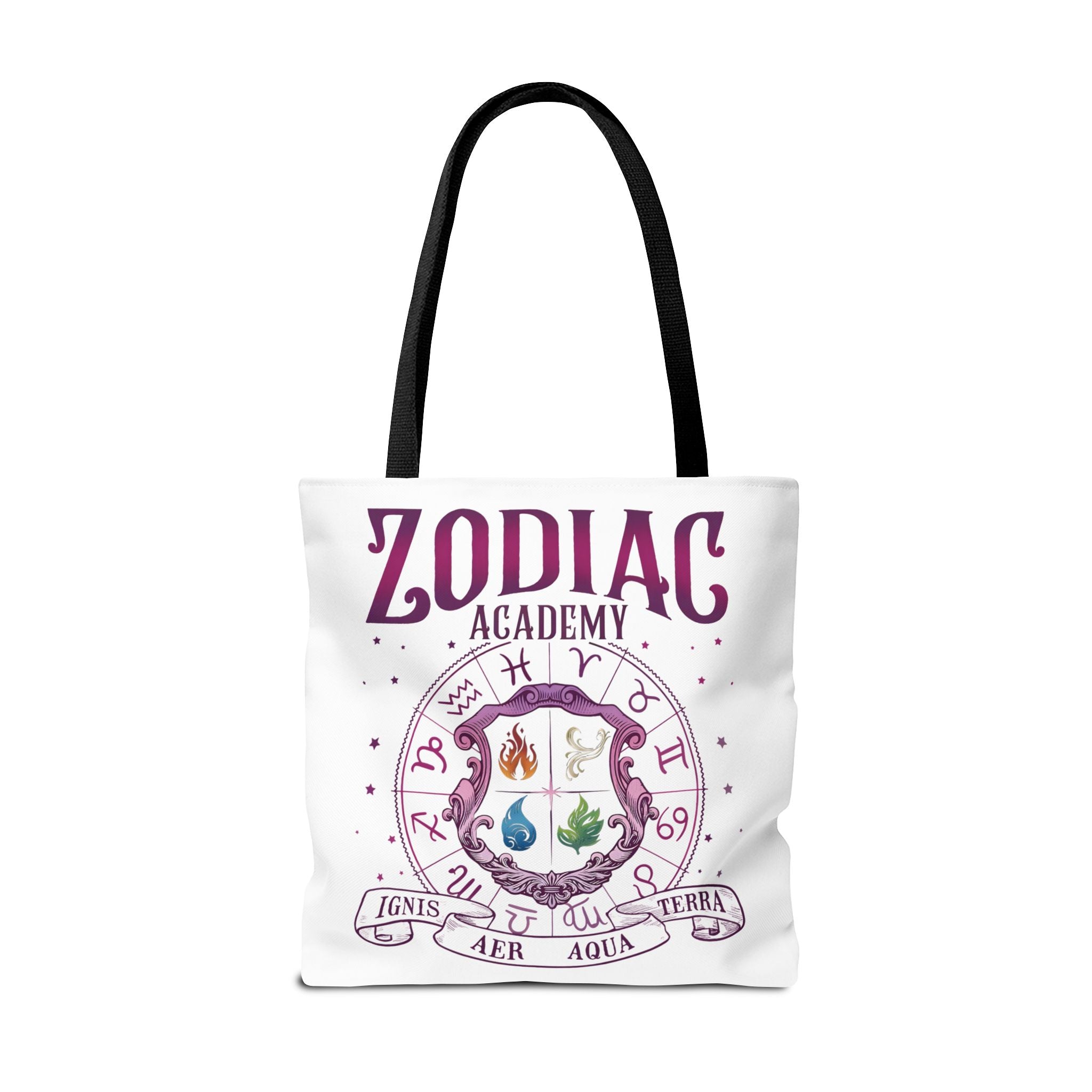 Zodiac Academy Tote Bag | Fantasy Book Lover Bag | Astrology Element Symbols