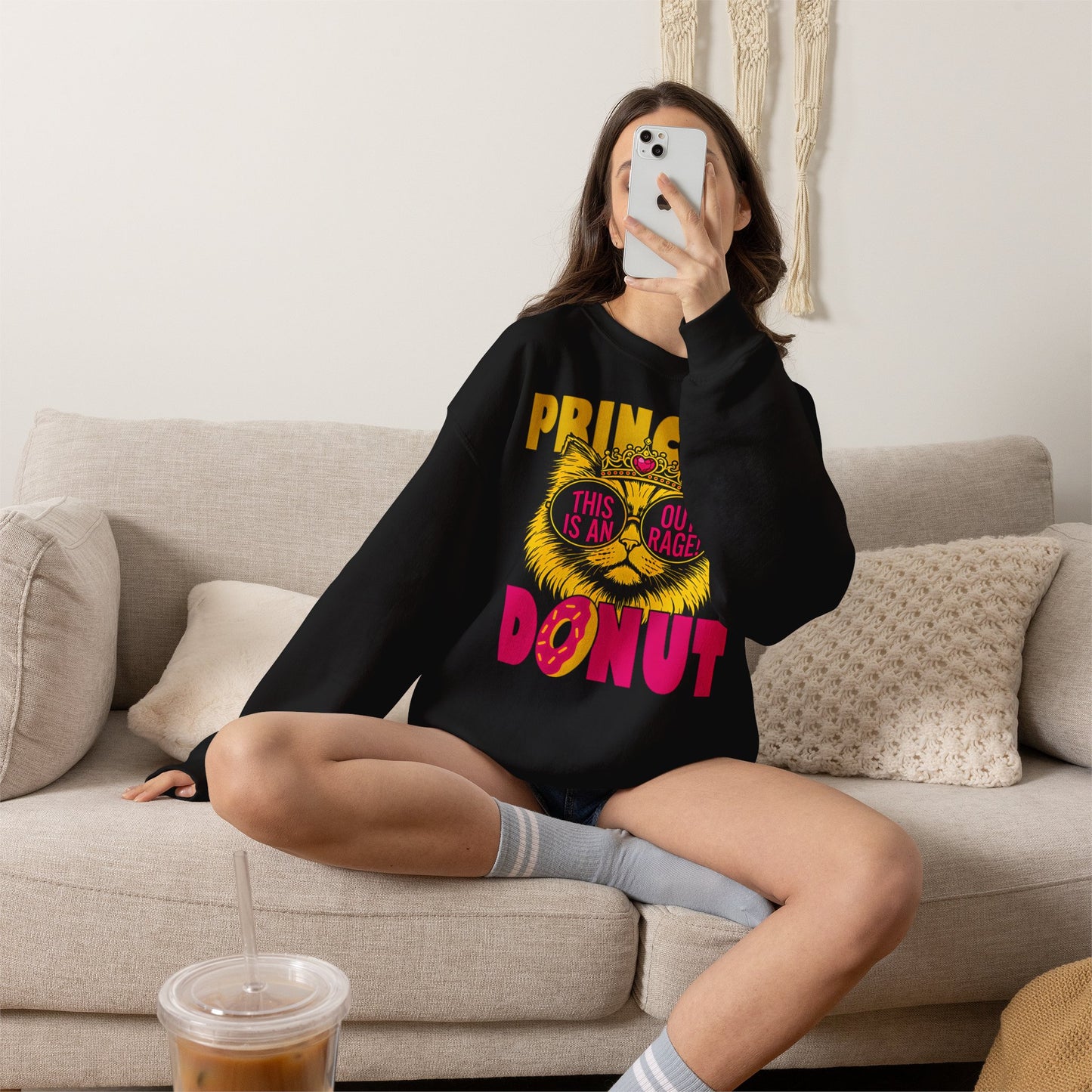 Princess Donut "This Is an Outrage!" Sweatshirt | Dungeon Crawler Carl Inspired Crewneck | Princess Donut Fan Gift | Funny Cat Sweatshirt