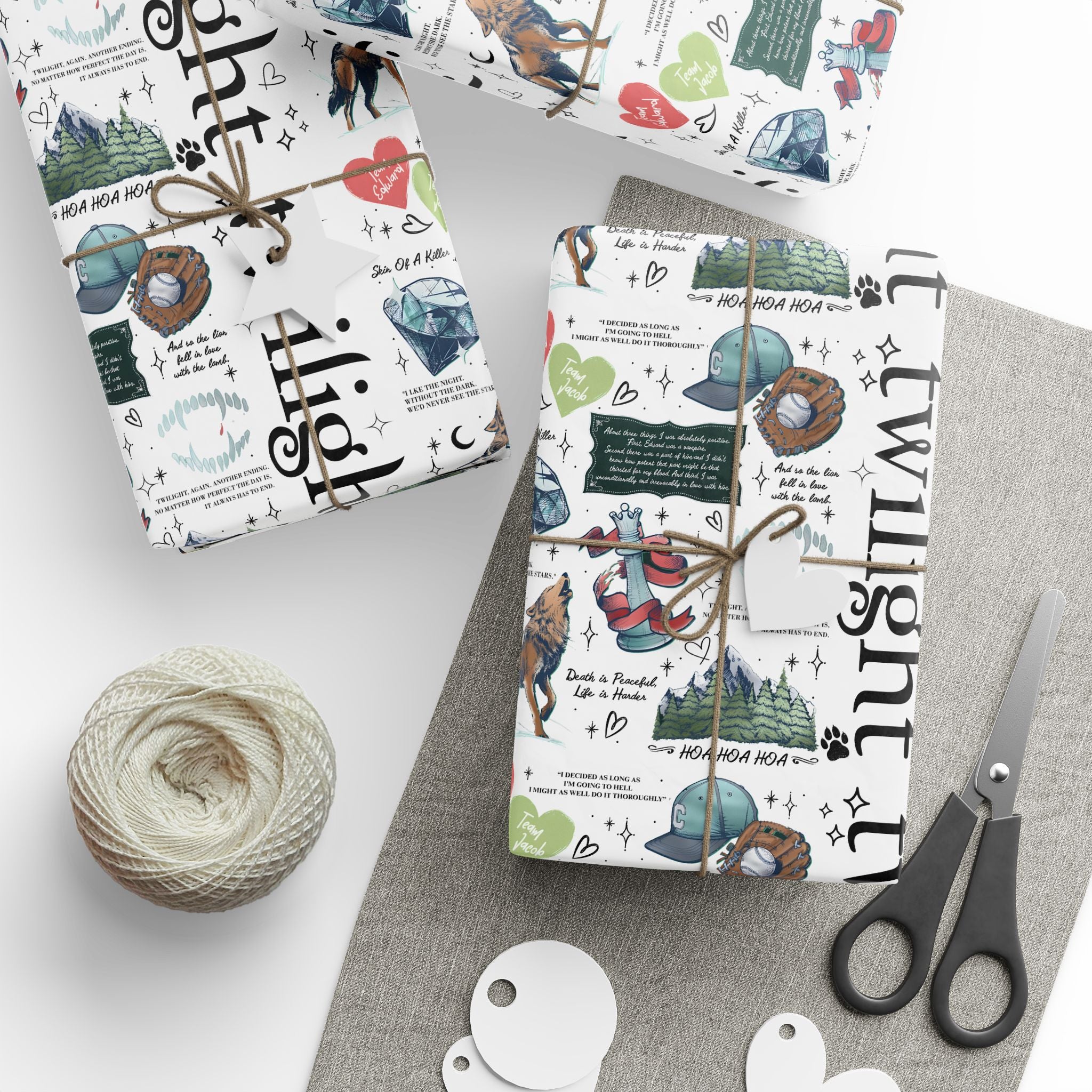Twilight-Themed Wrapping Paper - Eco-Friendly Gift Wrap, Holiday Packaging, Art Print Gift Wrap, Birthday Wrap, Cute Gift Supplies