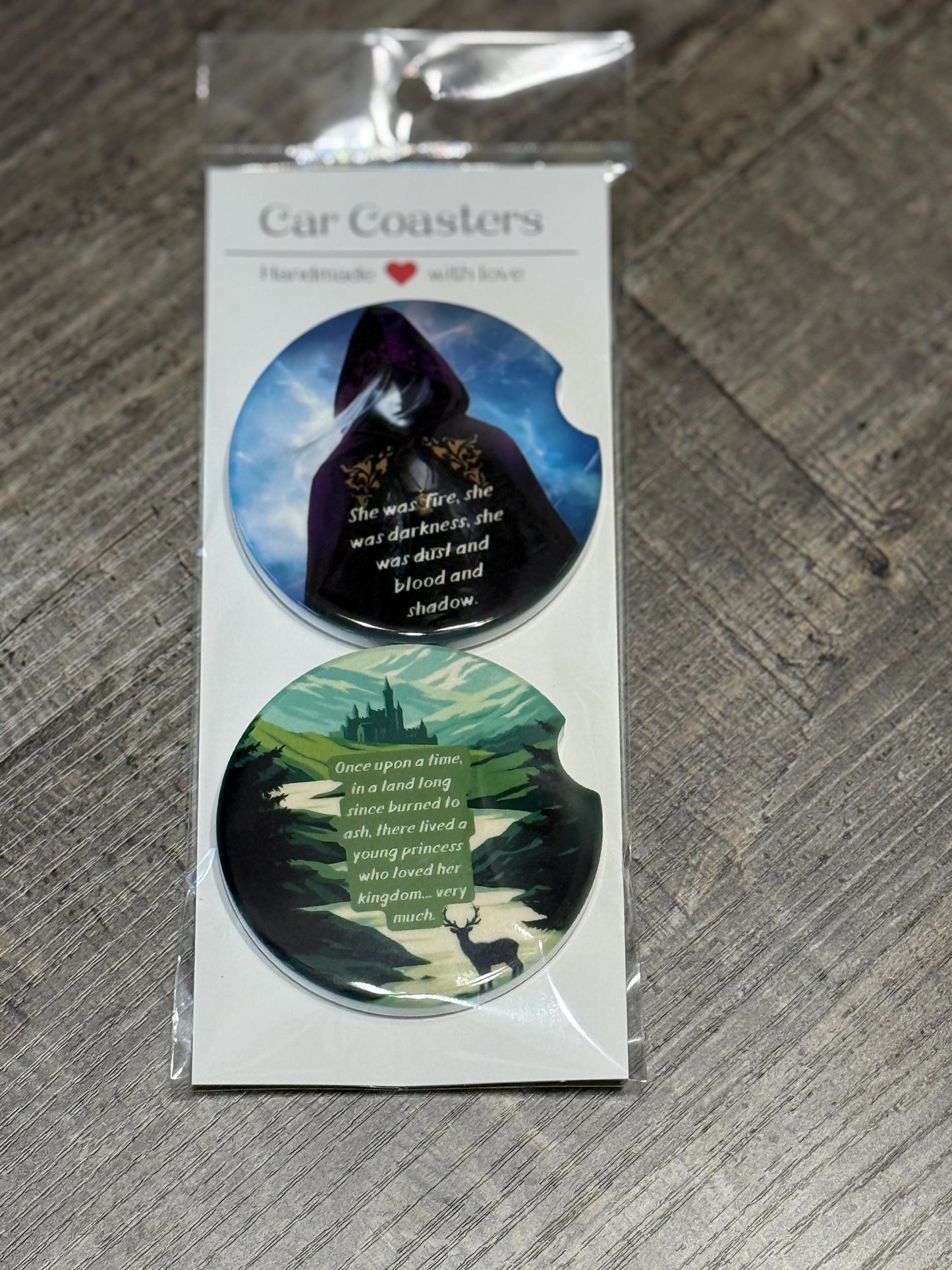 Throne of Glass Inspired Car Coasters – Aelin Ashryver Quote Set