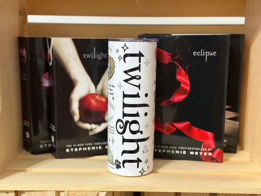 Twilight-Inspired Tumbler | “And So the Lion Fell in Love” | Illustrated Bookish Cup for Team Edward or Team Jacob Fans