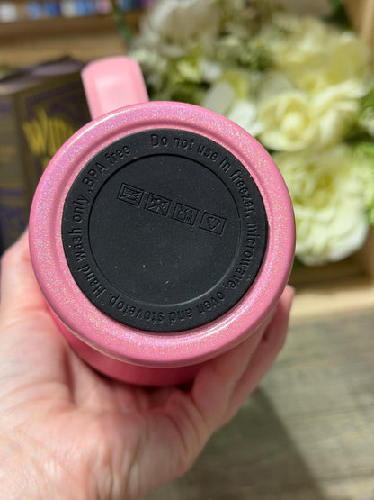 I Work to Support My Reading Addiction 40oz Stanley Style Tumbler – Pink Ombre Book Lover Travel Mug with Handle & Straw