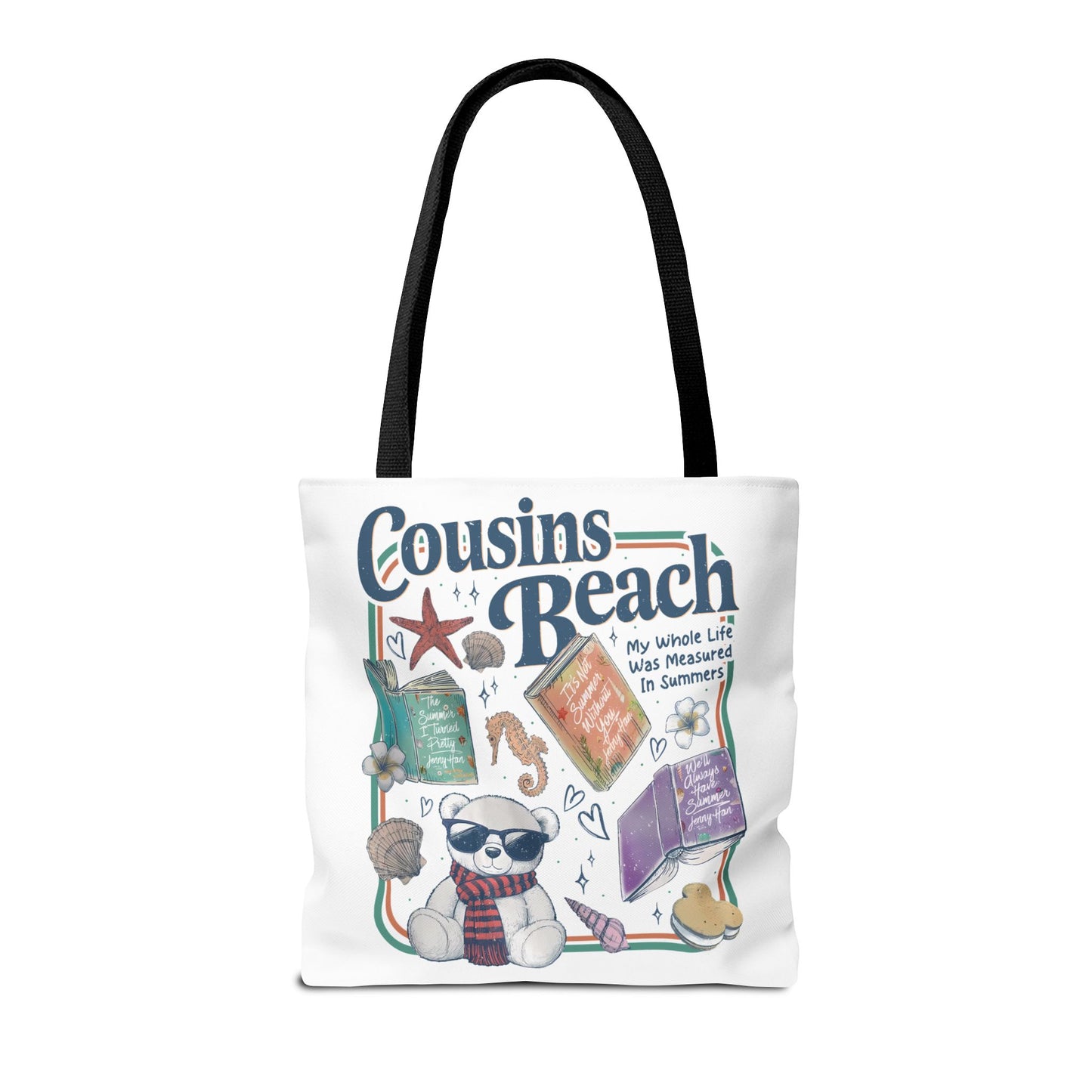 The Summer I Turned Pretty Cousins Beach Tote Bag | Junior Mint Teddy Bear | Bookish Summer Romance Tote