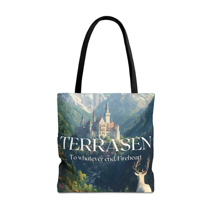 Terrasen Castle Tote Bag | Throne of Glass Bookish Gift | Fireheart Fantasy Linen Bag