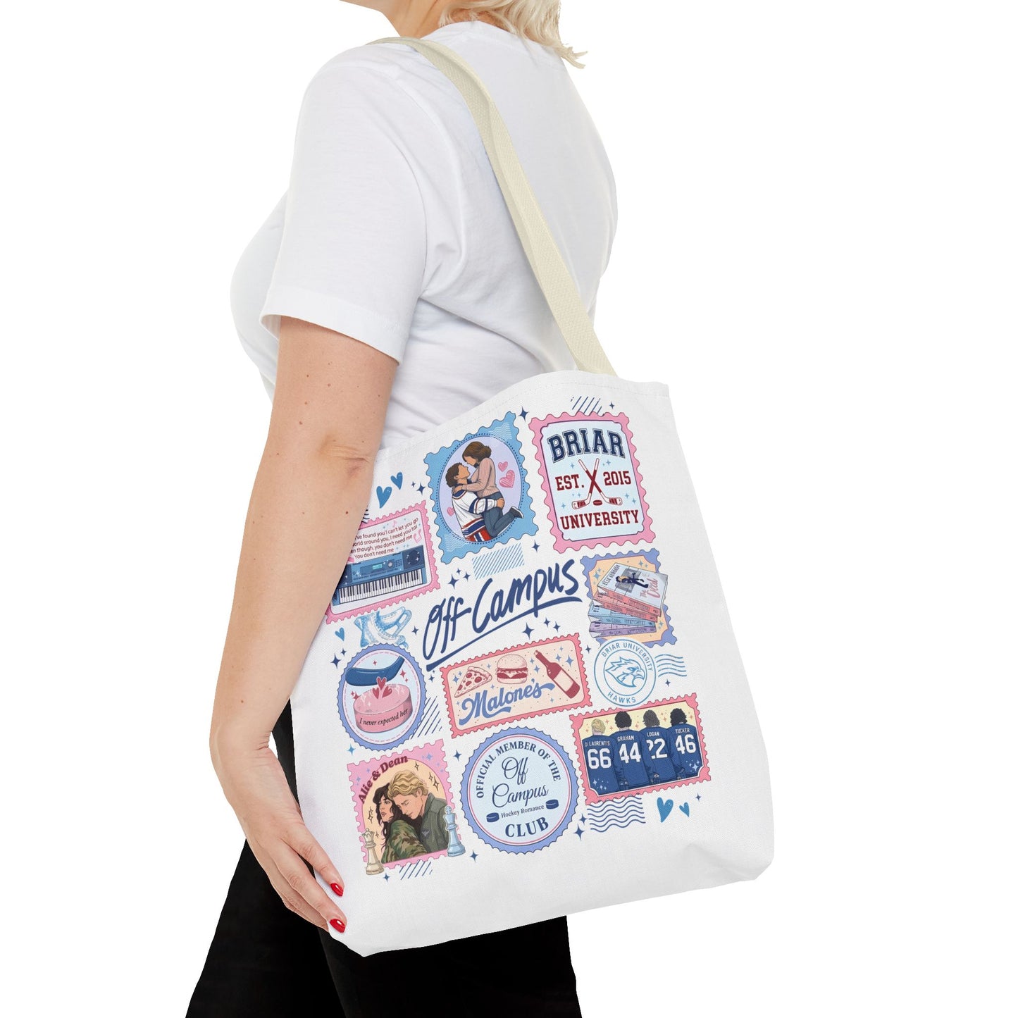 Off Campus Inspired Tote Bag | Hockey Romance Book Lover Tote | Briar U Fan Gift | College Romance Reader Bag | Bookish Market Tote