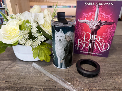 Dire Bound Inspired 4 in 1 Can Cooler | Meryn Cooper Wolf Tumbler | Dark Fantasy Romance Cup | Wolves of Ruin Gift | Bookish Drinkware