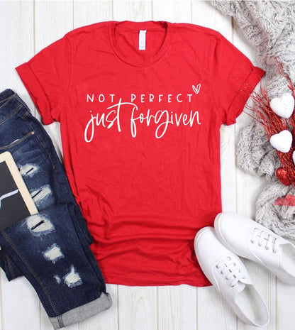 Not Perfect Just - Christian T-Shirt