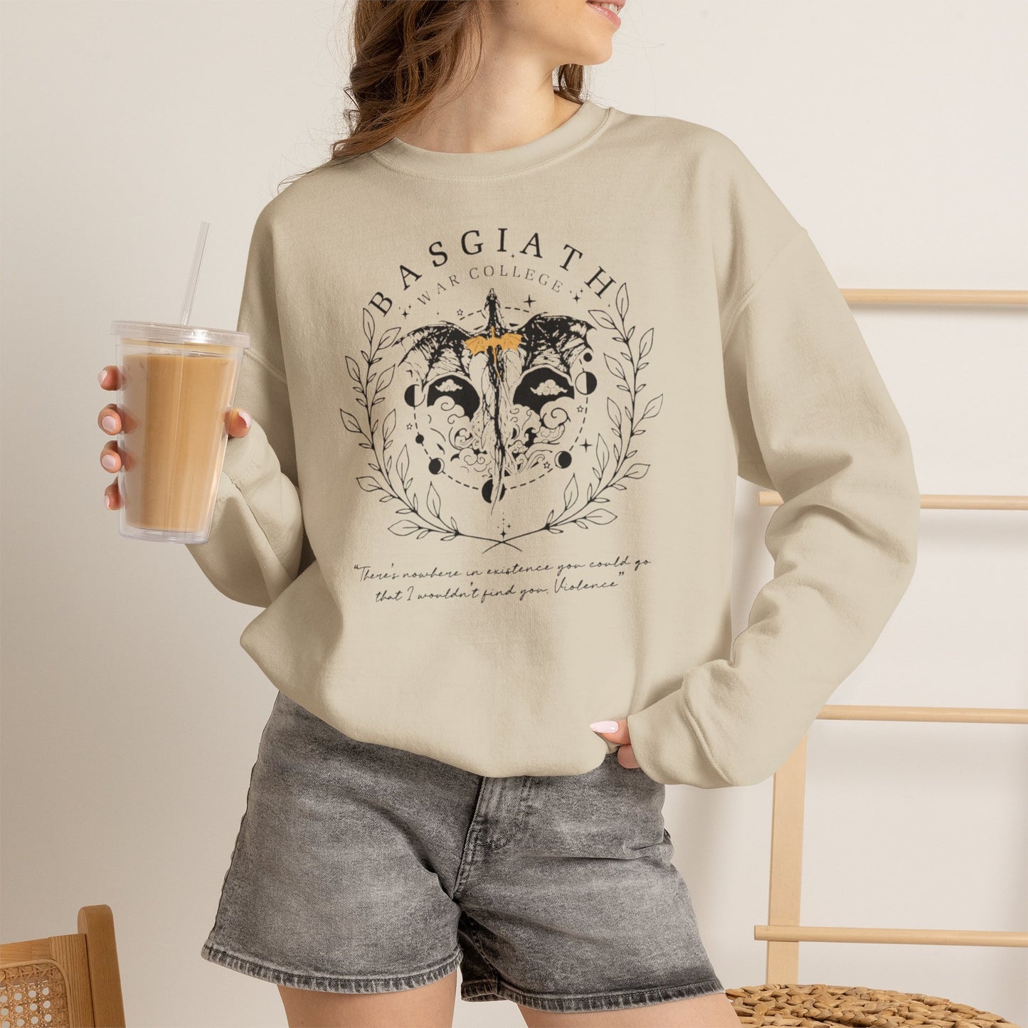 Basgiath War College Sweatshirt | Fourth Wing Inspired Crewneck | Dragon Rider Fantasy Sweatshirt | Romantasy Book Lover Gift | Violet Sorrengail Fan