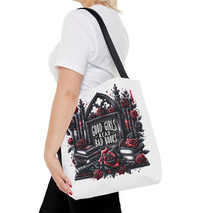 Good Girls Read Bad Books Tote Bag | Dark Academia Bookish Bag