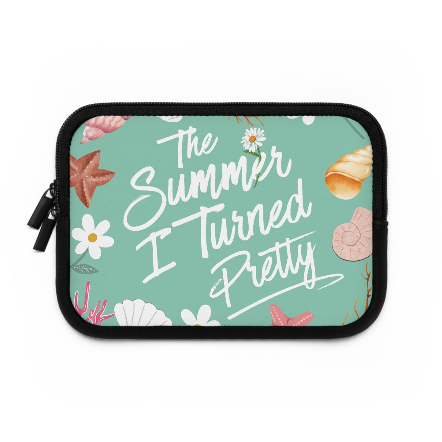 The Summer I Turned Pretty Laptop Sleeve | TSITP Laptop Sleeve | Cousins Beach Aesthetic with Shells & Daisies