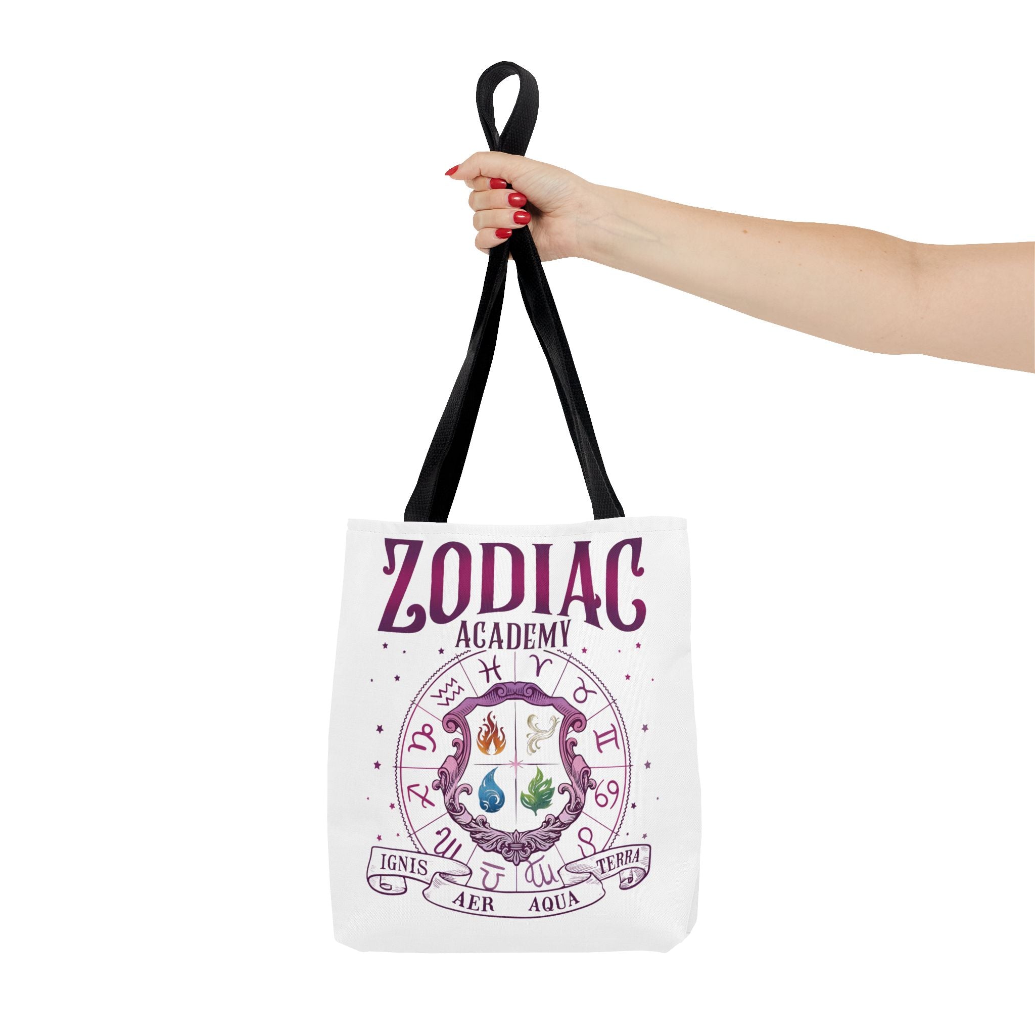 Zodiac Academy Tote Bag | Fantasy Book Lover Bag | Astrology Element Symbols