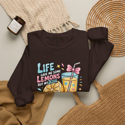 Life Gave Me Lemons But My Jesus He Be Makin' Lemonade Sweatshirt | Christian Sweatshirt | Forrest Frank Inspired Crewneck | Faith Graphic Pullover | Cute Christian Gift