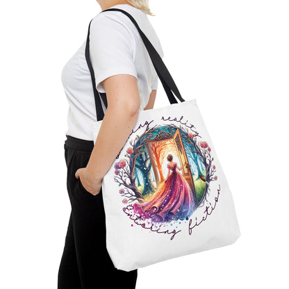 Leaving Reality Entering Fiction Fantasy Book Tote Bag