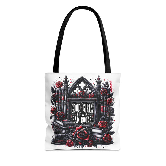 Good Girls Read Bad Books Tote Bag | Dark Academia Bookish Bag
