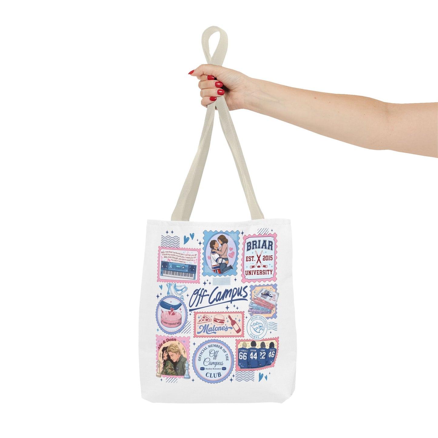 Off Campus Inspired Tote Bag | Hockey Romance Book Lover Tote | Briar U Fan Gift | College Romance Reader Bag | Bookish Market Tote