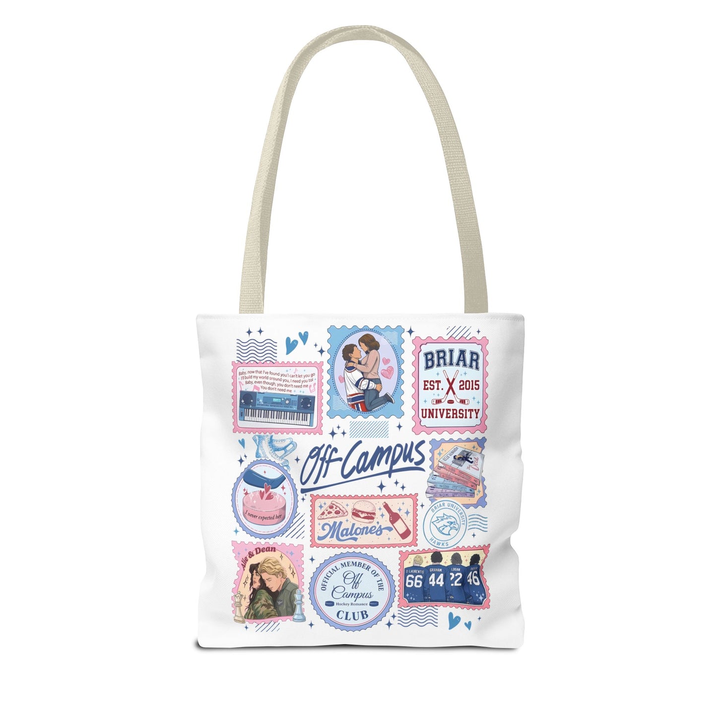Off Campus Inspired Tote Bag | Hockey Romance Book Lover Tote | Briar U Fan Gift | College Romance Reader Bag | Bookish Market Tote