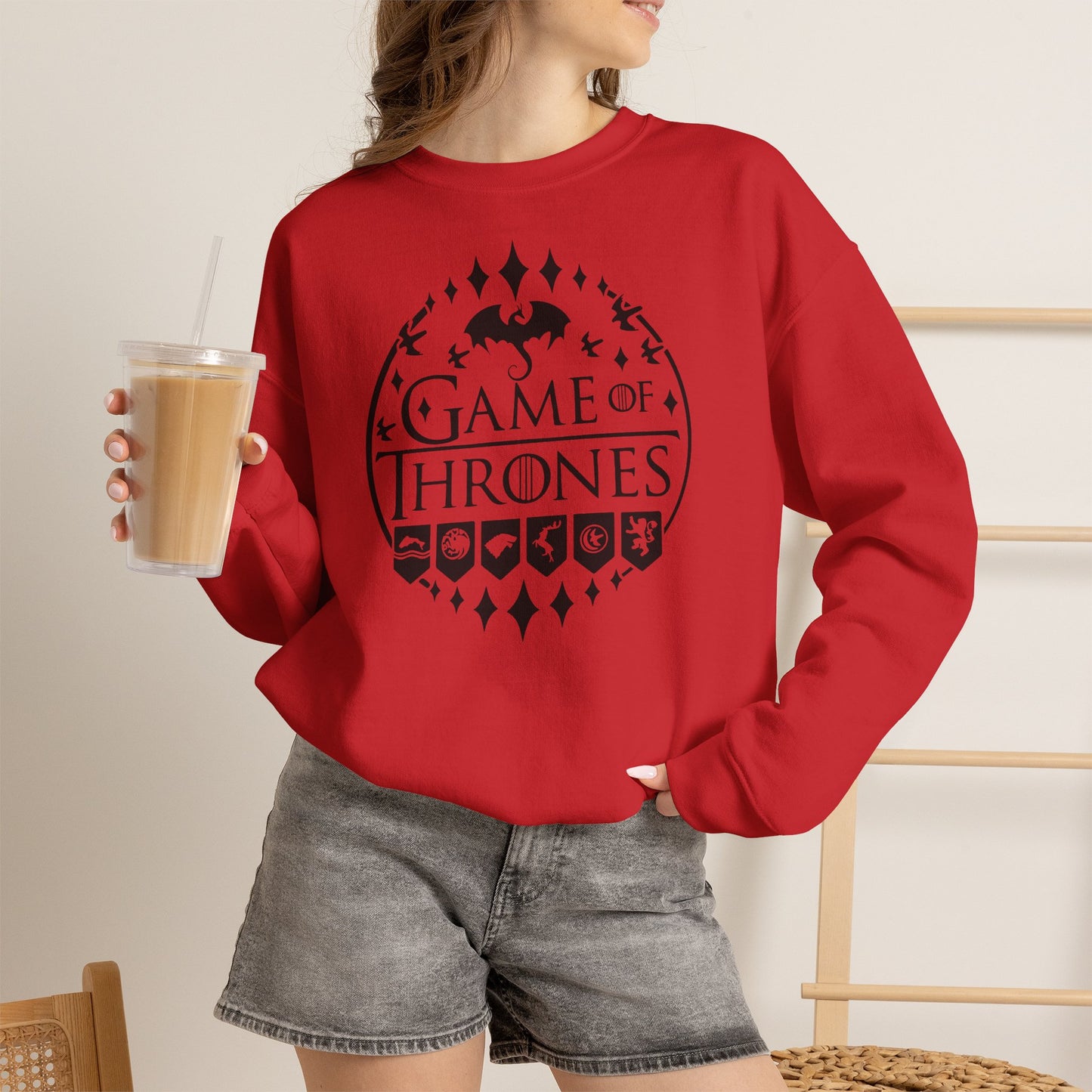 Game of Thrones Inspired Sweatshirt | Westeros Fantasy Crewneck | Dragon & Iron Throne Fan Gift | Unisex Cozy Bookish Sweatshirt