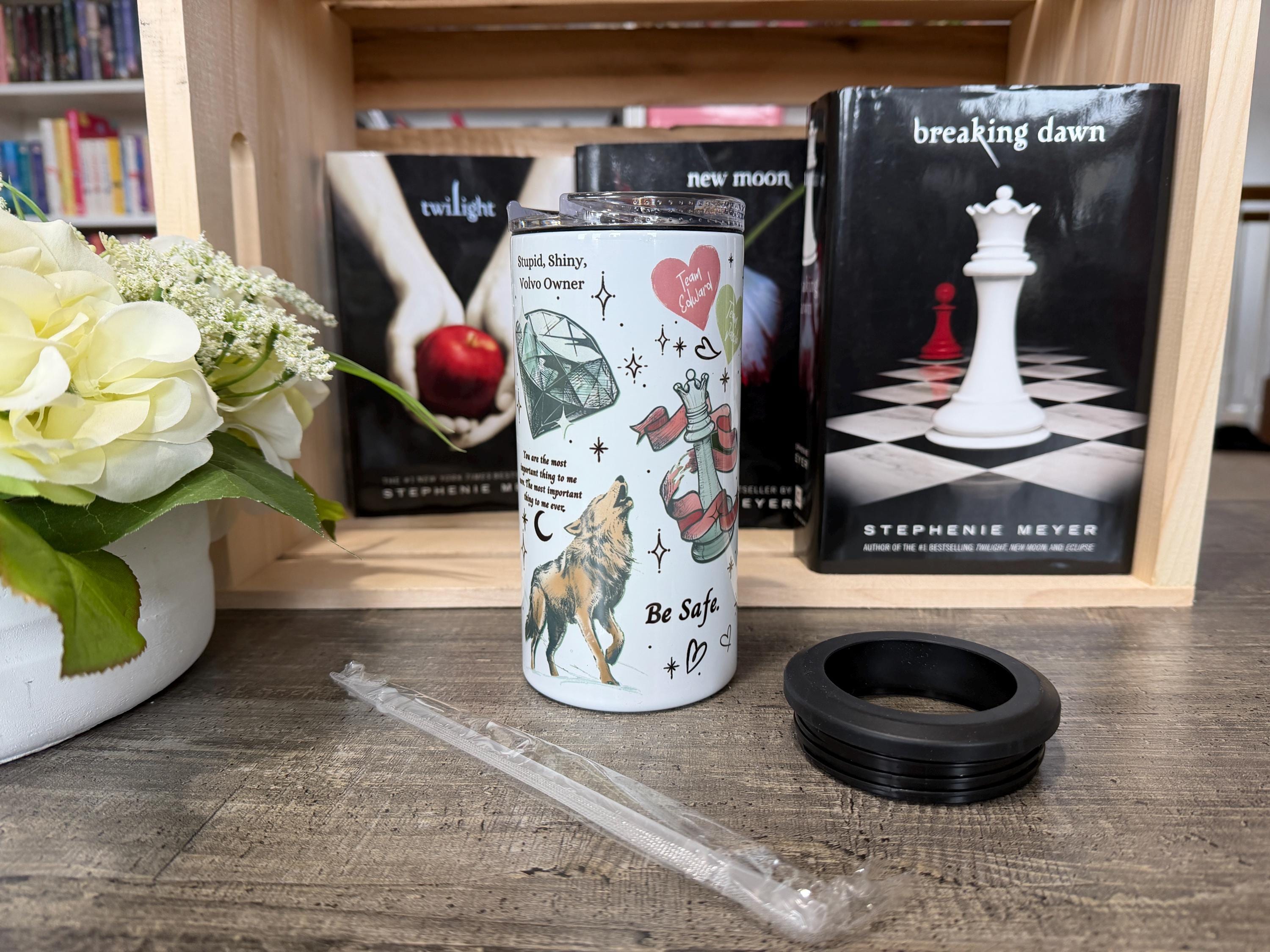 Twilight Inspired 4 in 1 Can Cooler | Vampire Bookish Drink Holder | Edward vs Jacob Tumbler | Book Lover Gift | Insulated Can Cooler
