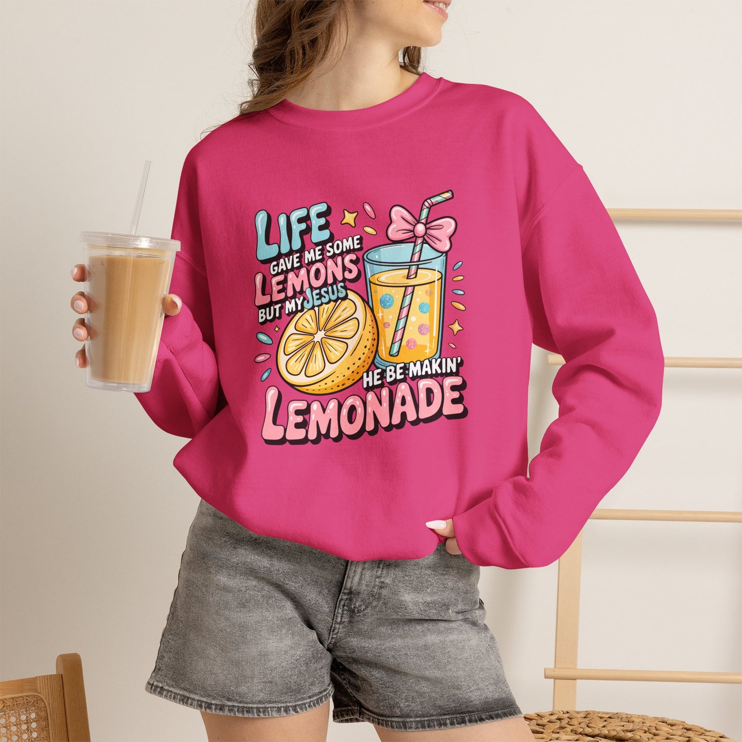 Life Gave Me Lemons But My Jesus He Be Makin' Lemonade Sweatshirt | Christian Sweatshirt | Forrest Frank Inspired Crewneck | Faith Graphic Pullover | Cute Christian Gift