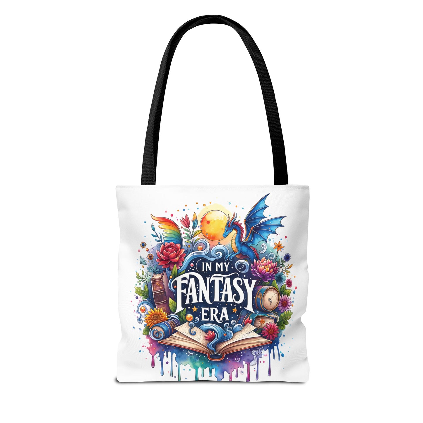 In My Fantasy Era | Colorful Dragon & Book Lover Tote Bag