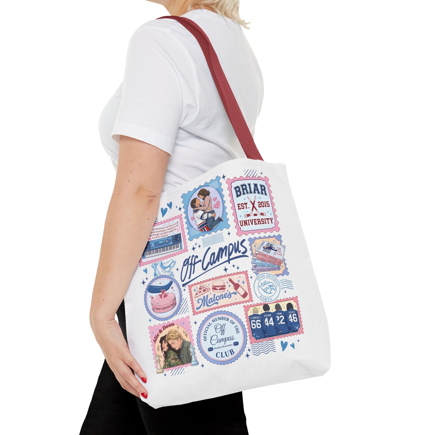 Off Campus Inspired Tote Bag | Hockey Romance Book Lover Tote | Briar U Fan Gift | College Romance Reader Bag | Bookish Market Tote