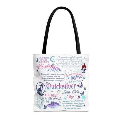 Quicksilver Quote Collage Tote Bag | Literary Script Typography