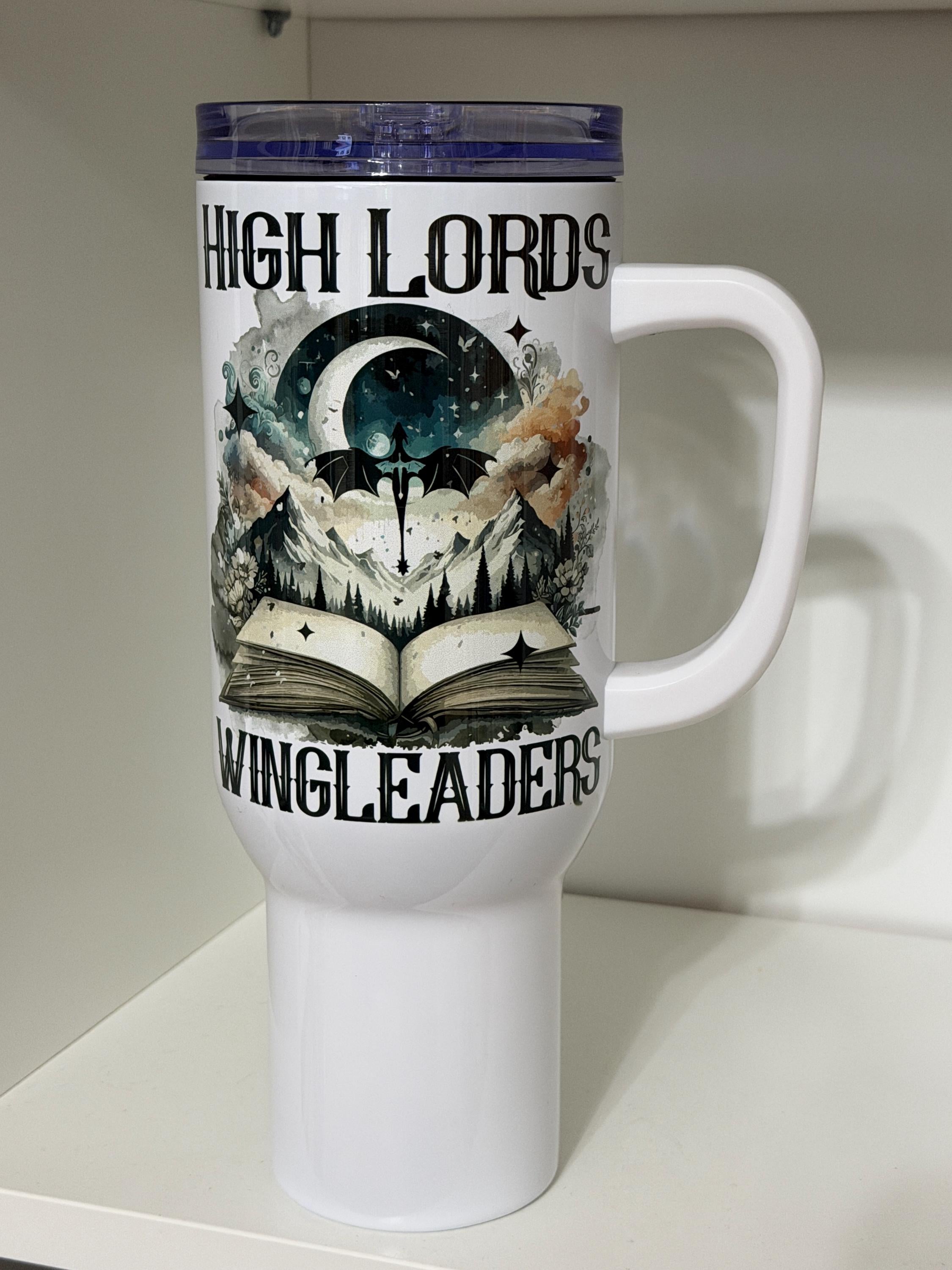 40oz High Lords Wing Leaders Fantasy Bookish Dragon Tumbler | Romantasy Reader Gift | Dark Academia Book Lover Cup