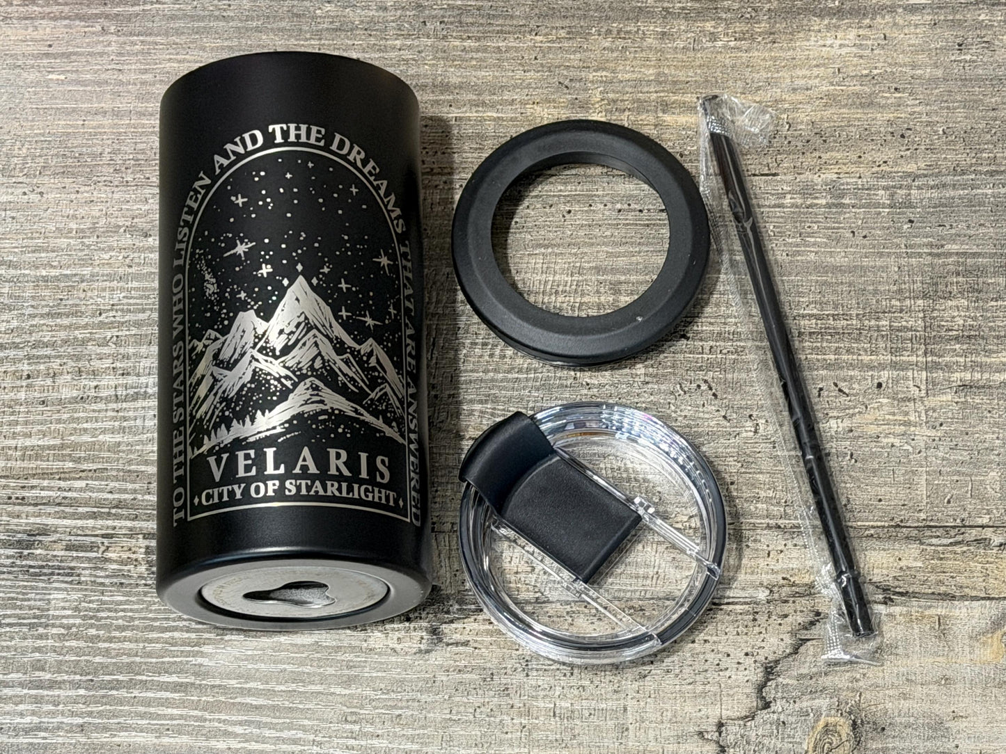 ACOTAR Inspired Can Cooler & 14oz Tumbler | 4-in-1 Fantasy Bookish Drinkware | Romantasy Gift