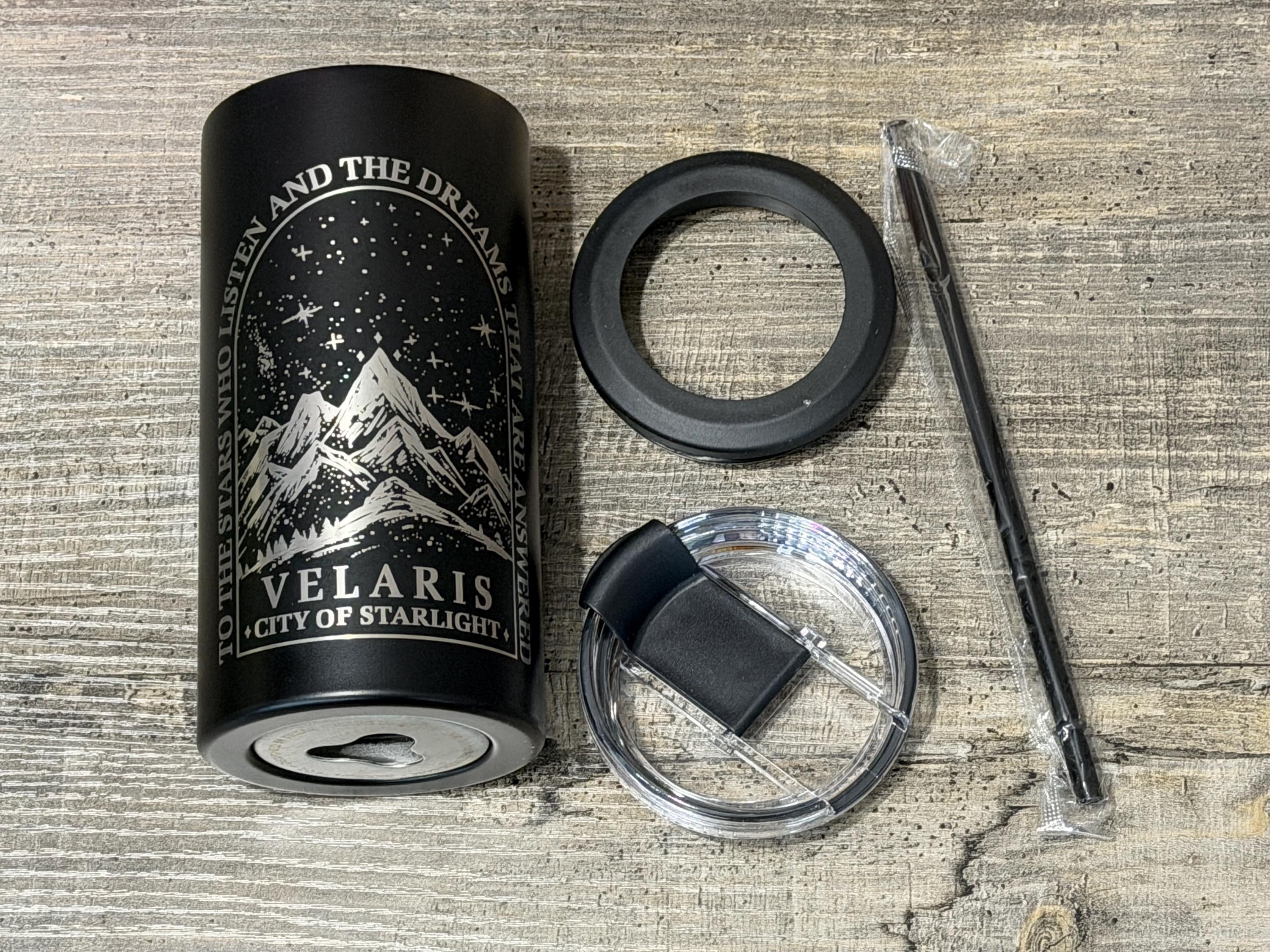 ACOTAR Inspired Can Cooler & 14oz Tumbler | 4-in-1 Fantasy Bookish Drinkware | Romantasy Gift