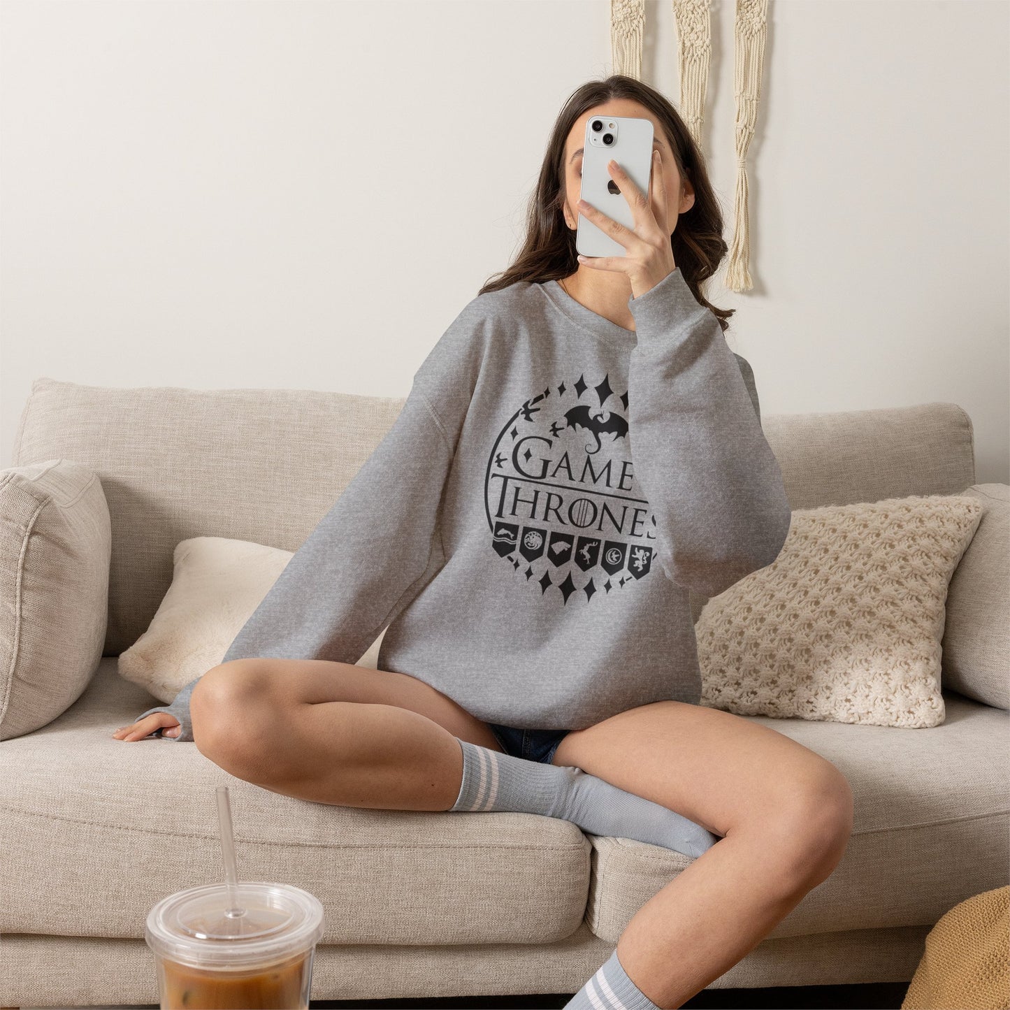 Game of Thrones Inspired Sweatshirt | Westeros Fantasy Crewneck | Dragon & Iron Throne Fan Gift | Unisex Cozy Bookish Sweatshirt