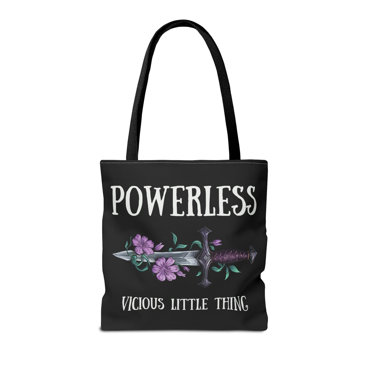 Powerless Tote Bag | Vicious Little Thing Sword & Floral Bookish Bag