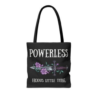 Powerless Tote Bag | Vicious Little Thing Sword & Floral Bookish Bag