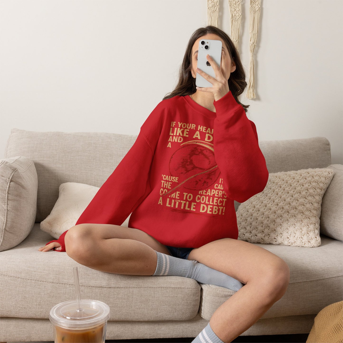 Red Rising "If Your Heart Beats Like a Drum" Sweatshirt | Reaper Quote Crewneck | Sci-Fi Fantasy Book Lover Gift | Howler Inspired Pullover