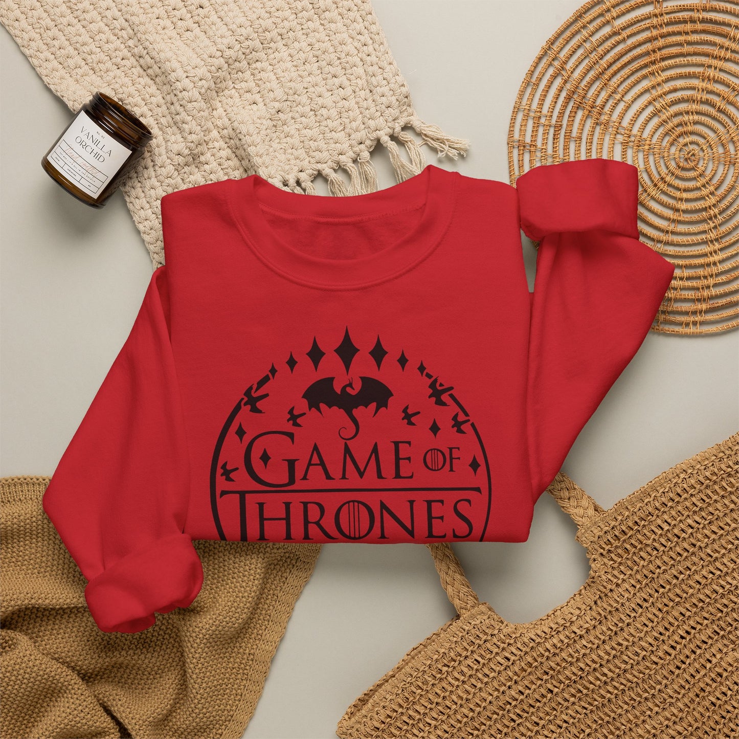 Game of Thrones Inspired Sweatshirt | Westeros Fantasy Crewneck | Dragon & Iron Throne Fan Gift | Unisex Cozy Bookish Sweatshirt