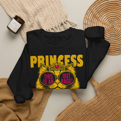 Princess Donut "This Is an Outrage!" Sweatshirt | Dungeon Crawler Carl Inspired Crewneck | Princess Donut Fan Gift | Funny Cat Sweatshirt