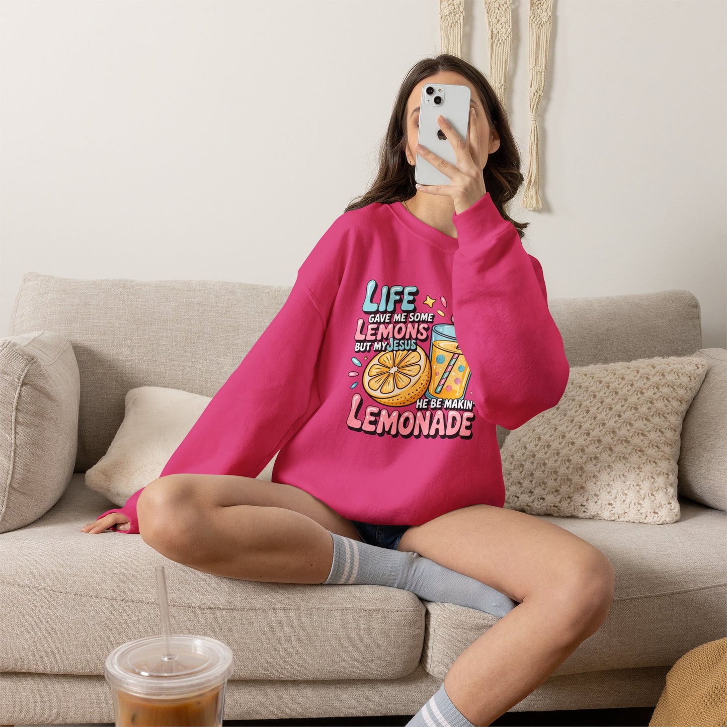 Life Gave Me Lemons But My Jesus He Be Makin' Lemonade Sweatshirt | Christian Sweatshirt | Forrest Frank Inspired Crewneck | Faith Graphic Pullover | Cute Christian Gift