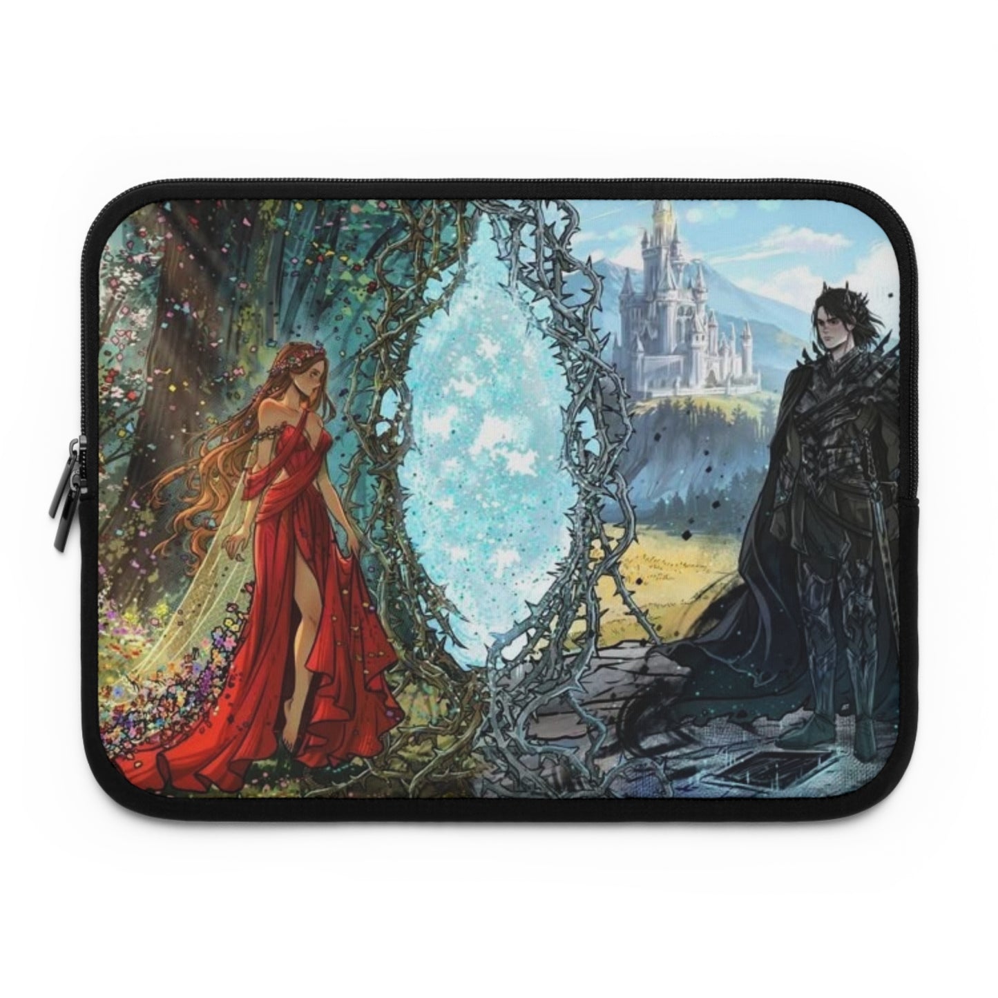 Lightlark Fantasy Laptop Sleeve | Isla & Grim | Enchanted Forest and Castle Design