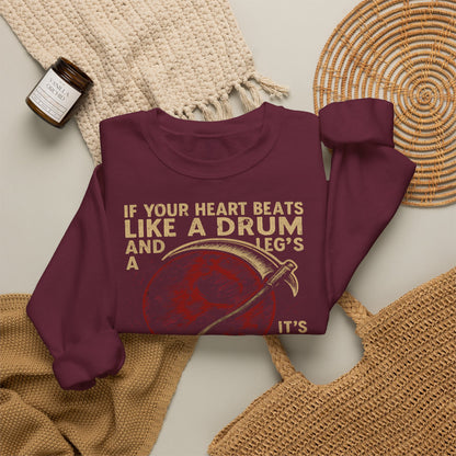 Red Rising "If Your Heart Beats Like a Drum" Sweatshirt | Reaper Quote Crewneck | Sci-Fi Fantasy Book Lover Gift | Howler Inspired Pullover