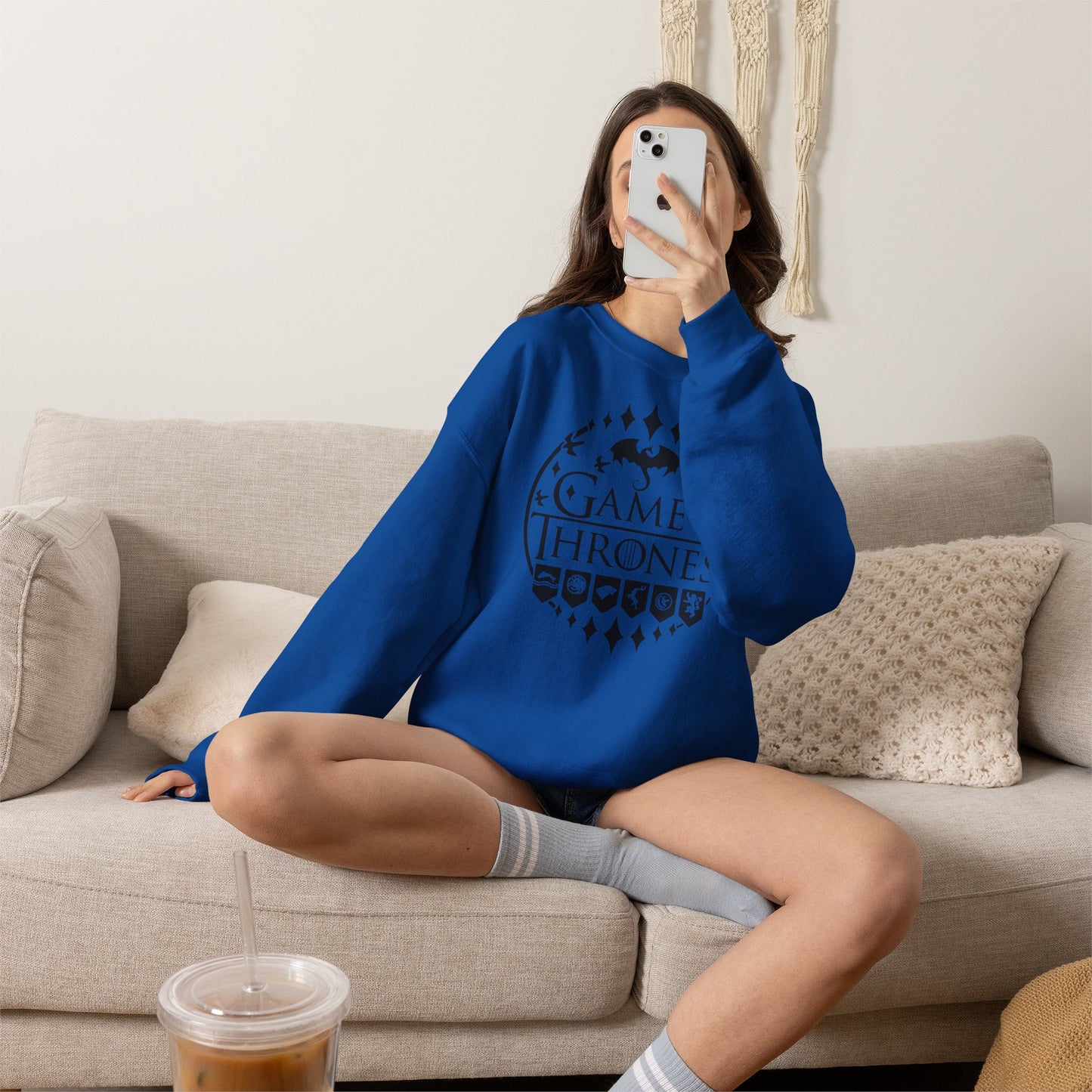 Game of Thrones Inspired Sweatshirt | Westeros Fantasy Crewneck | Dragon & Iron Throne Fan Gift | Unisex Cozy Bookish Sweatshirt