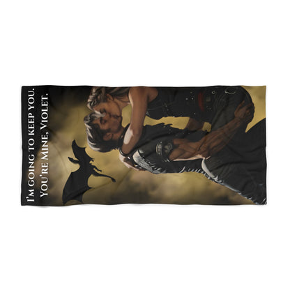Fourth Wing Beach Towel | Book Quote | Fourth Wing-Inspired Romance Design