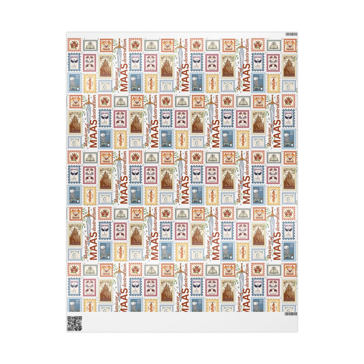 Sarah J. Maas Wrapping Paper | ACOTAR, Throne of Glass & Crescent City Gift Wrap | Bookish Fandom Paper