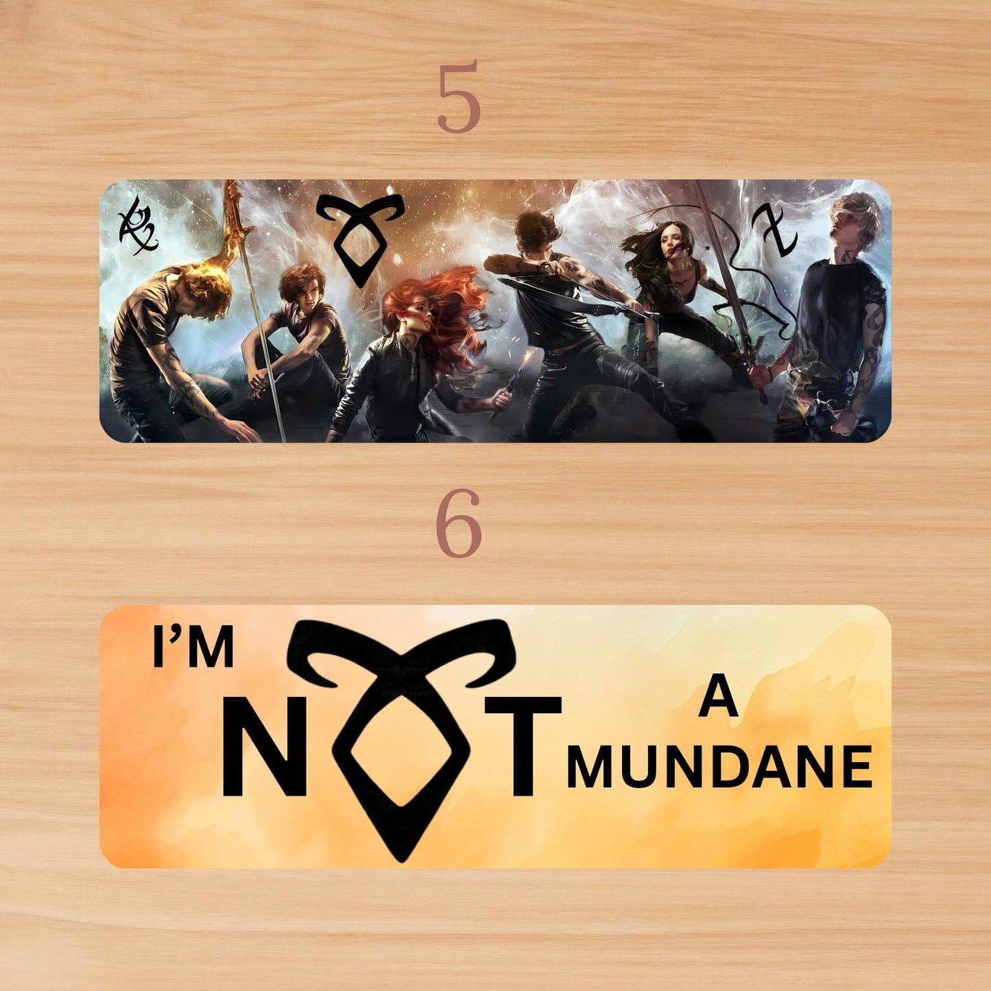 Shadowhunters Bookmark Set | Mortal Instruments Bookmarks | Cassandra Clare Character Art