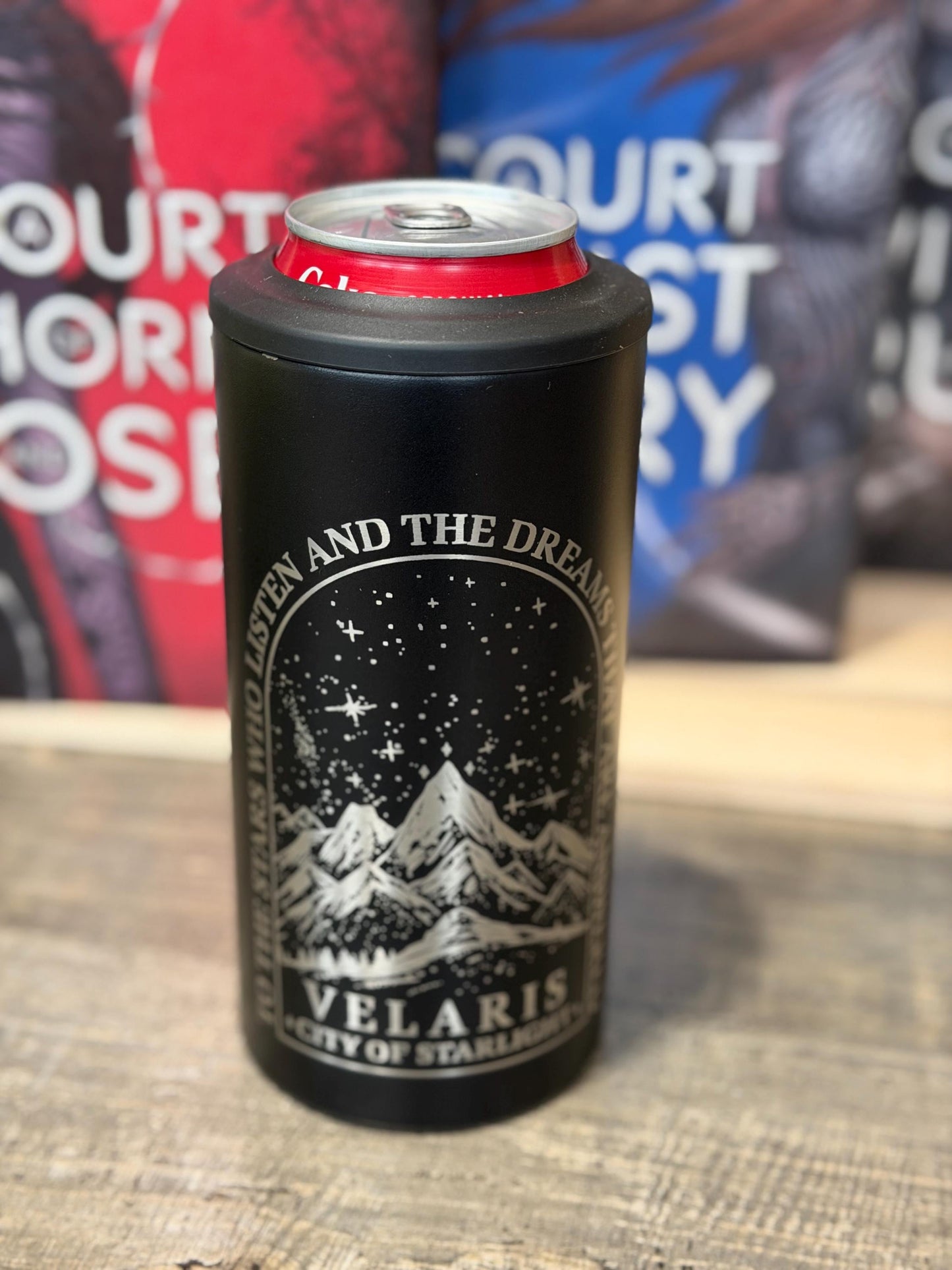 ACOTAR Inspired Can Cooler & 14oz Tumbler | 4-in-1 Fantasy Bookish Drinkware | Romantasy Gift