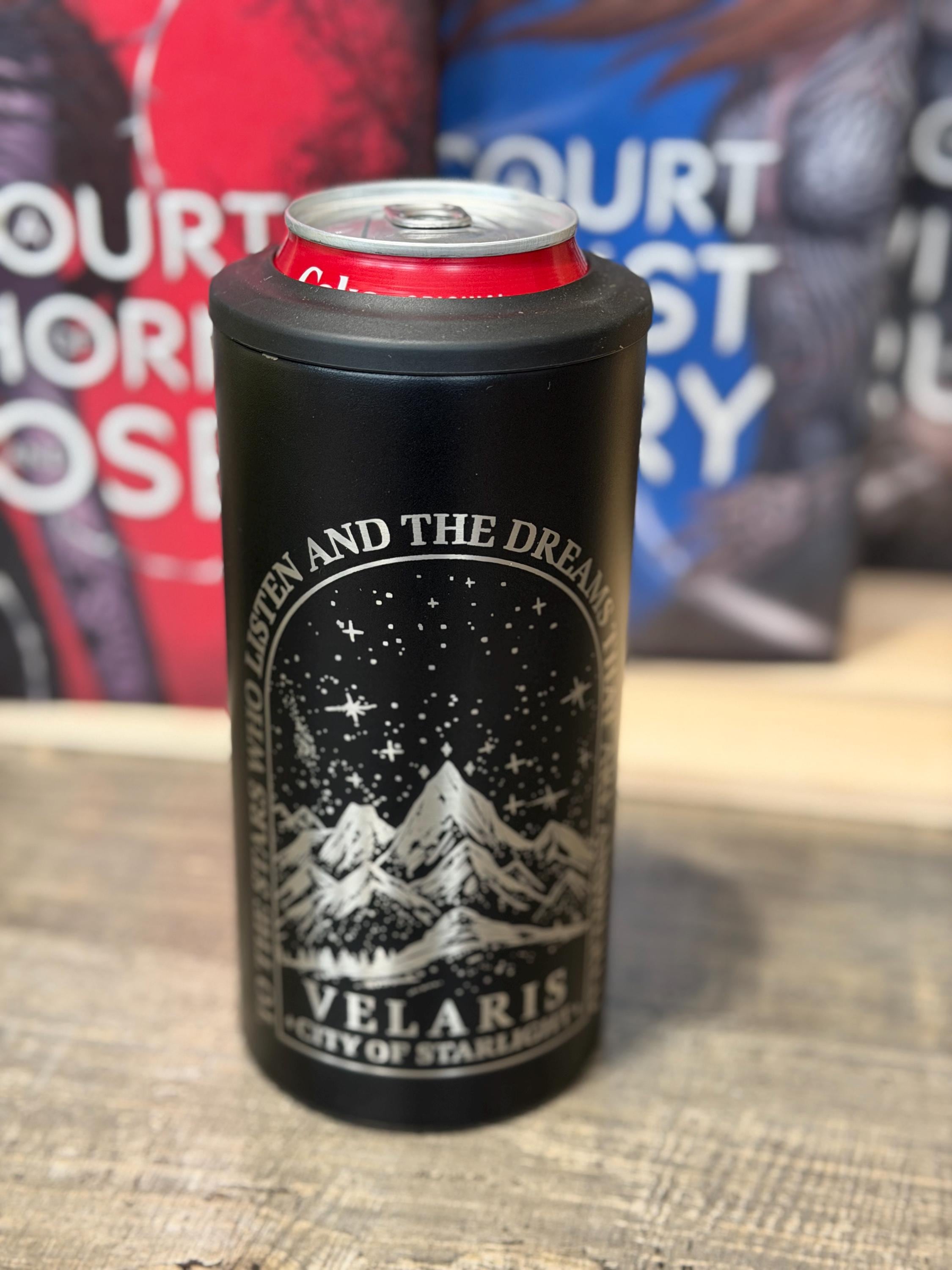 ACOTAR Inspired Can Cooler & 14oz Tumbler | 4-in-1 Fantasy Bookish Drinkware | Romantasy Gift