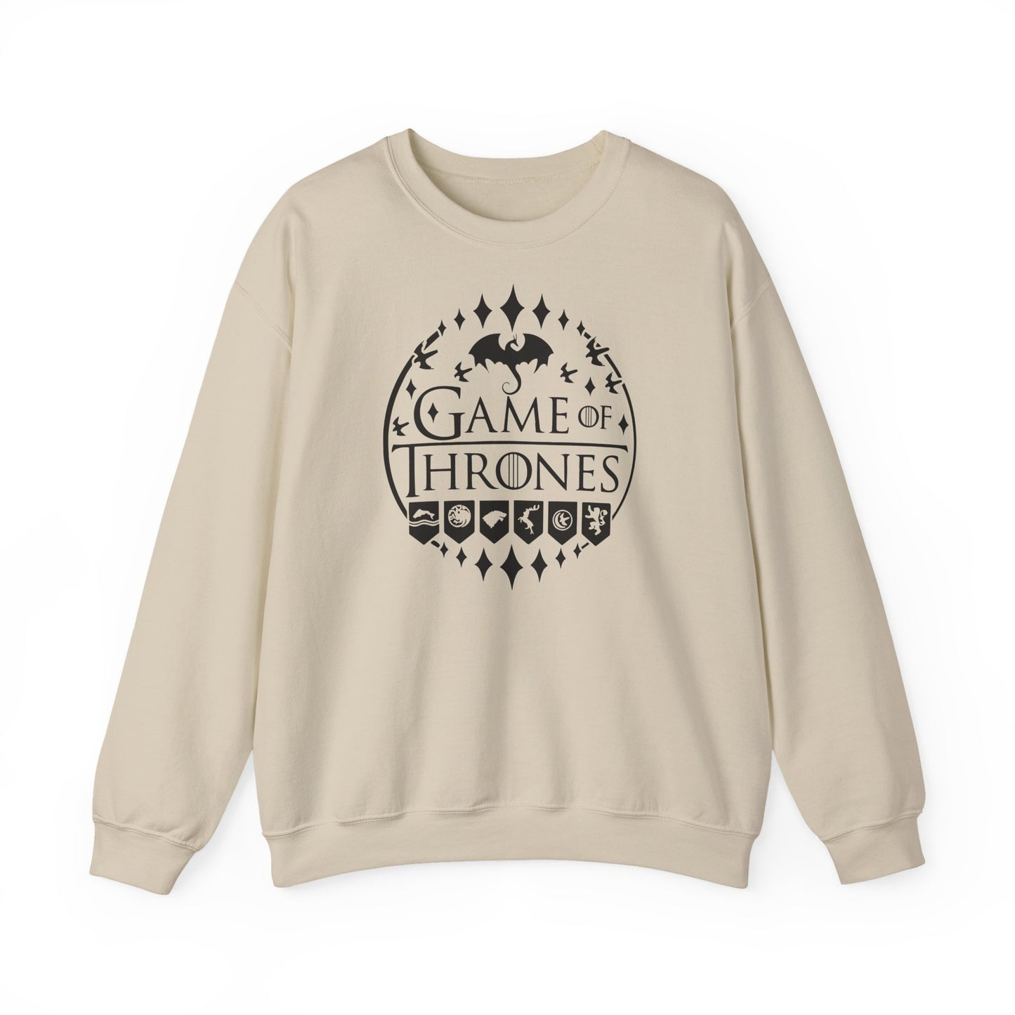 Game of Thrones Inspired Sweatshirt | Westeros Fantasy Crewneck | Dragon & Iron Throne Fan Gift | Unisex Cozy Bookish Sweatshirt