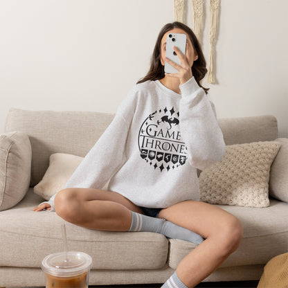 Game of Thrones Inspired Sweatshirt | Westeros Fantasy Crewneck | Dragon & Iron Throne Fan Gift | Unisex Cozy Bookish Sweatshirt