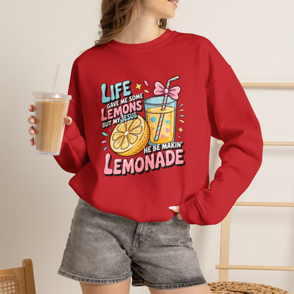 Life Gave Me Lemons But My Jesus He Be Makin' Lemonade Sweatshirt | Christian Sweatshirt | Forrest Frank Inspired Crewneck | Faith Graphic Pullover | Cute Christian Gift