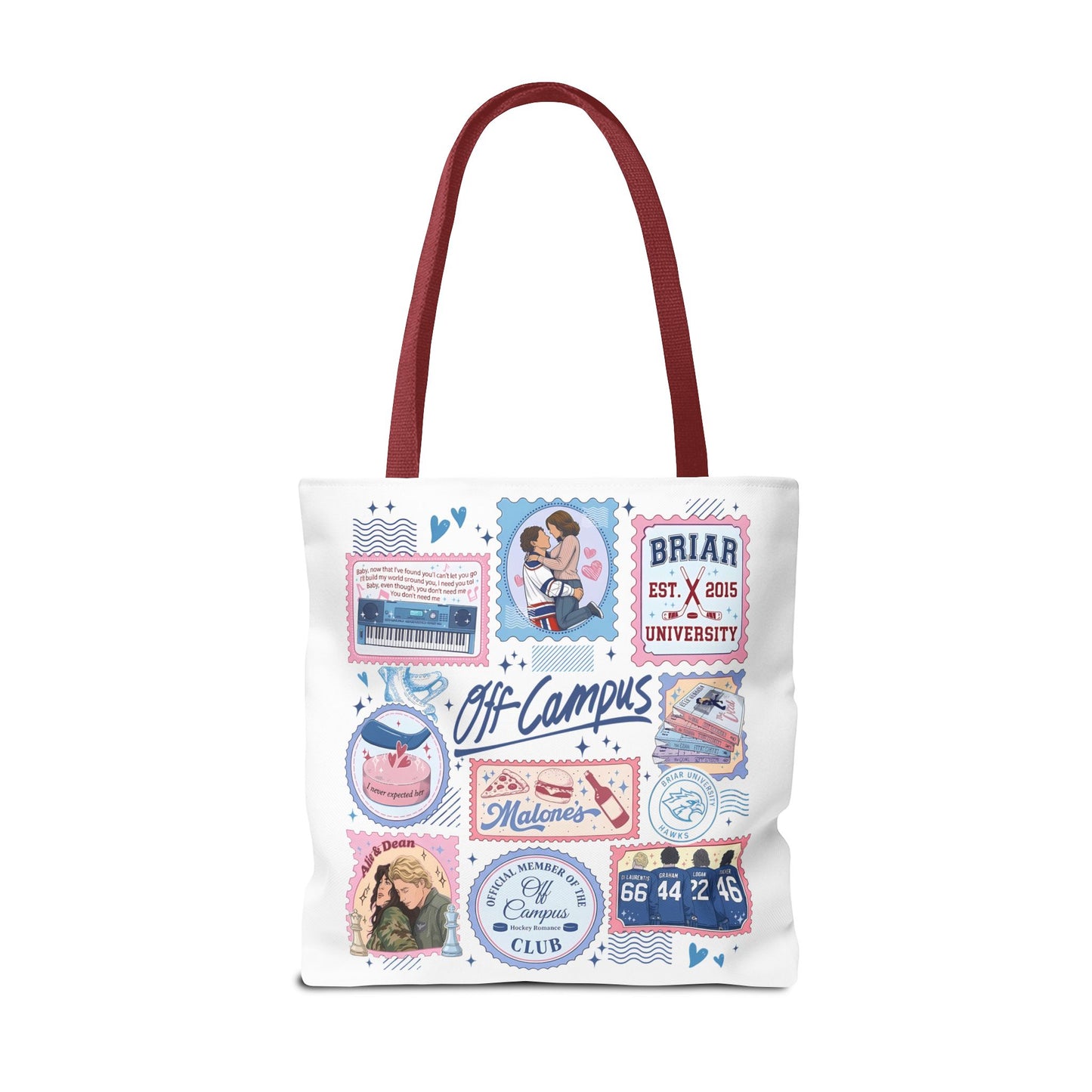 Off Campus Inspired Tote Bag | Hockey Romance Book Lover Tote | Briar U Fan Gift | College Romance Reader Bag | Bookish Market Tote