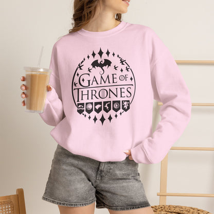 Game of Thrones Inspired Sweatshirt | Westeros Fantasy Crewneck | Dragon & Iron Throne Fan Gift | Unisex Cozy Bookish Sweatshirt
